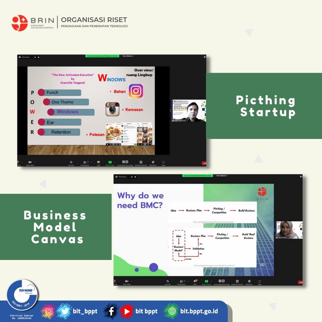bit_bppt's tweet image. Tujuan pelatihan ini adalah untuk lebih membiasakan tenant agar dapat menyampaikan ide-ide perusahaannya kepada target sehingga dapat lebih diterima dan tepat sasaran.

#bit_bppt #BRIN #inkubasibisnisteknologi #inkubatorbisnis #startup #pitchingstartup #BMC