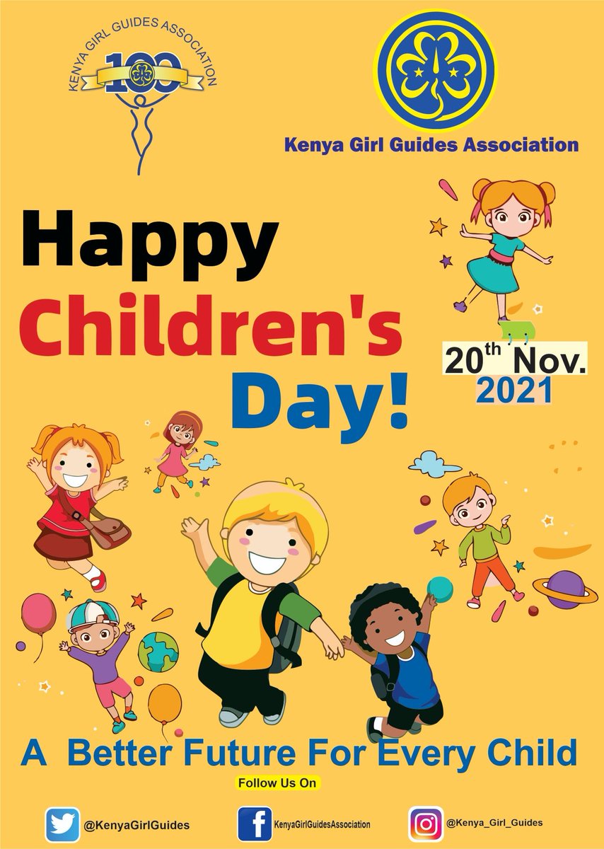 KenyaGirlGuides's tweet photo. Let us join hands to make this world a safer place for the little ones.  Happy Children’s Day!
#WorldChildrensDay2021
#KGGAat100
#GirlsCreatingabetterWorld https://t.co/bdISNsvigI