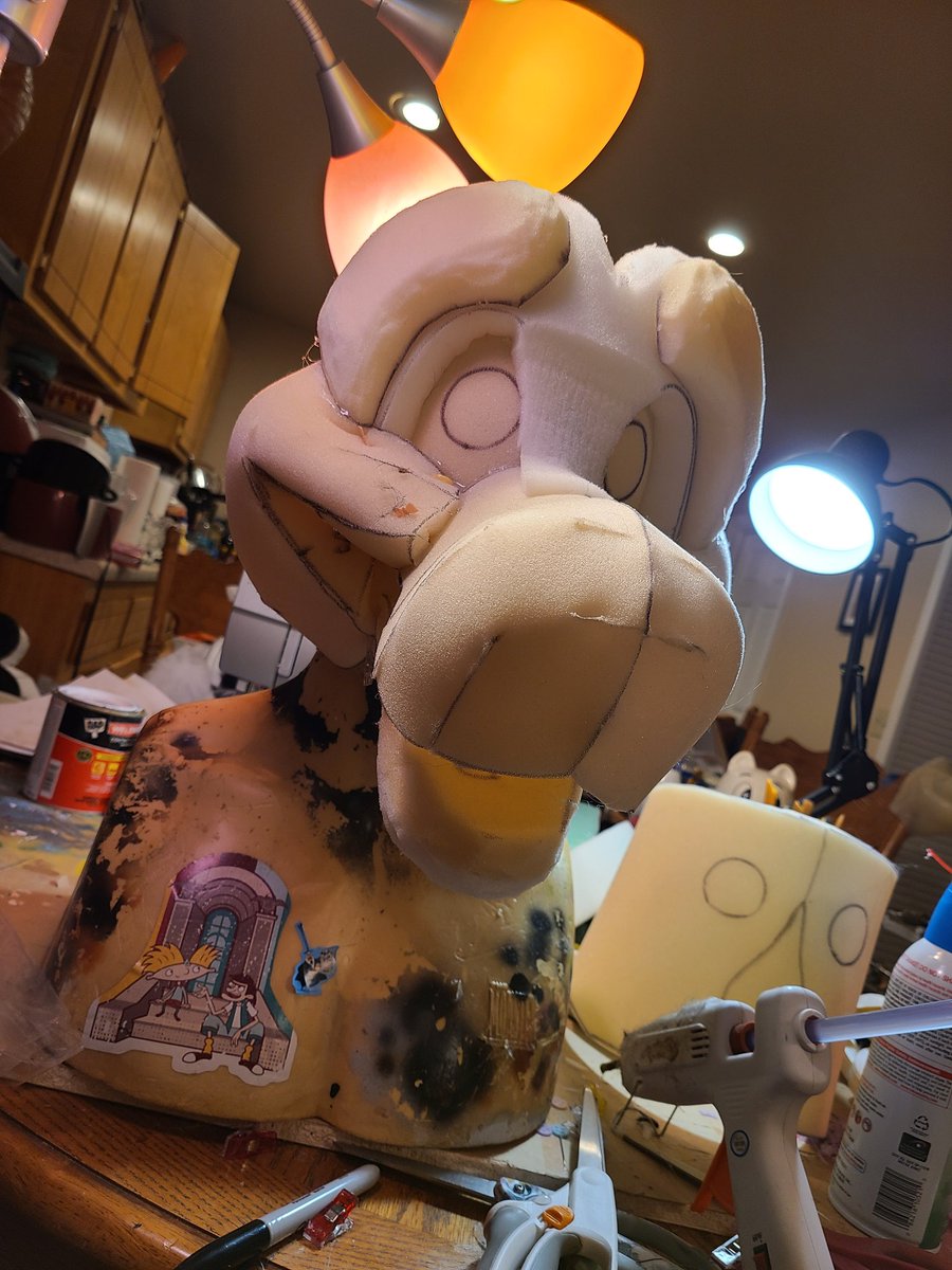 CavityCostumes's tweet photo. My cheek patterns seem to have worked out. I'm trying to reduce the amount of cutting I need to do to make foam bases because of chronic pain. https://t.co/QrwrpVn323