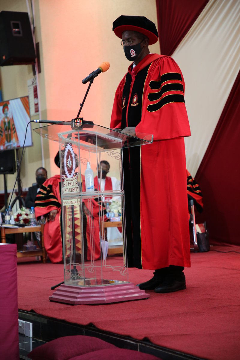 SPUKenya's tweet photo. The Deputy Vice Chancellor Academic Affairs, Prof. Peter Ngure presents graduands for the conferemnet of degrees and award of diplomas and certificates.      @SPUNairobi #SPUgraduation2021 https://t.co/czriK7tFE8
