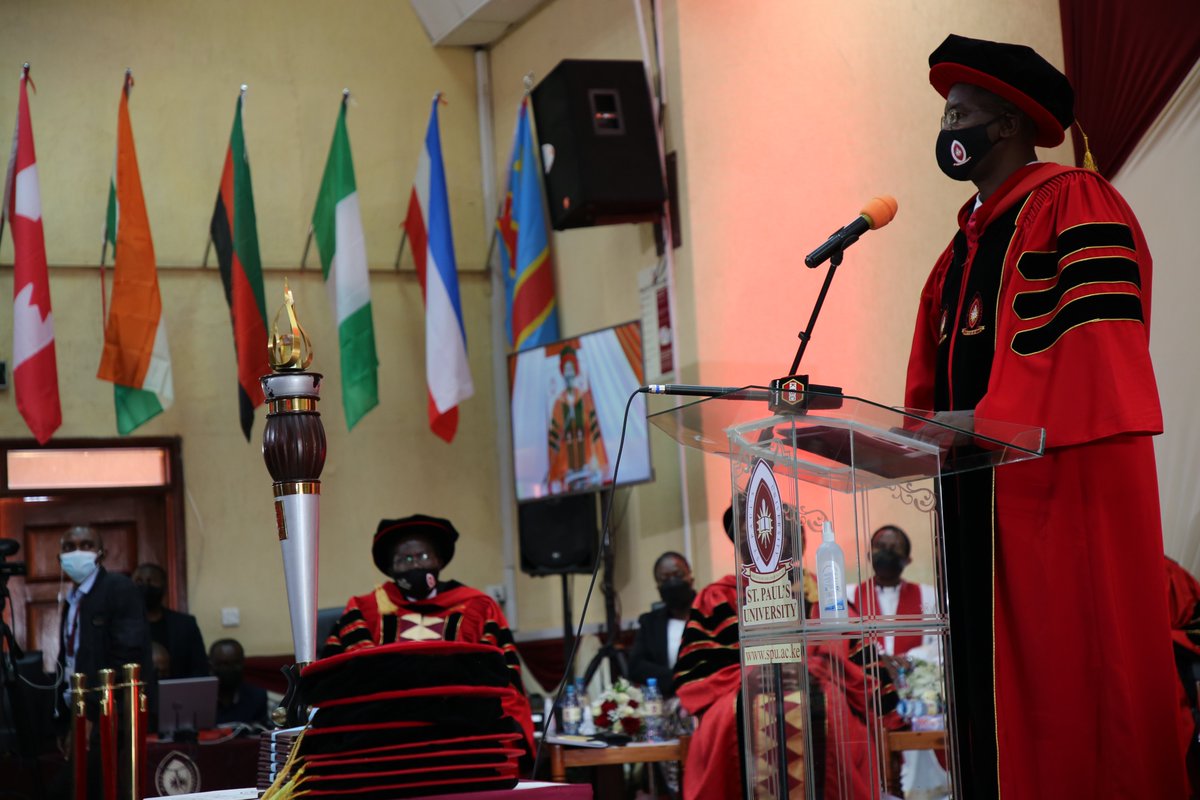 SPUKenya's tweet photo. The Deputy Vice Chancellor Academic Affairs, Prof. Peter Ngure presents graduands for the conferemnet of degrees and award of diplomas and certificates.      @SPUNairobi #SPUgraduation2021 https://t.co/czriK7tFE8