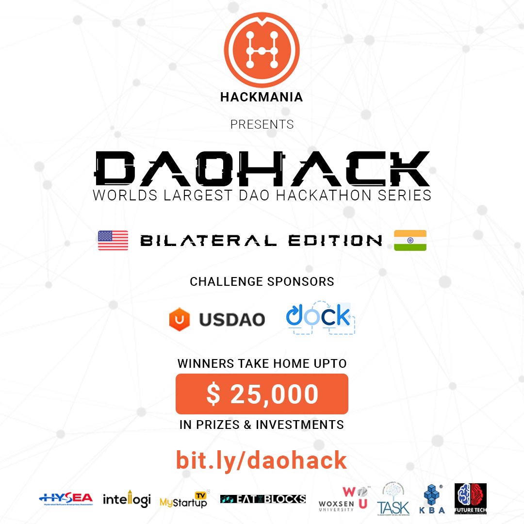 ihackmania's tweet photo. We're excited to announce the inaugural edition of the world's largest DAO hackathon series, that has already received over 2100 pre-registrations.

@usdao_io  @docknetwork 

Register NOW: https://t.co/pL5tiKdQzu

#hackmania #usdao #dock #daohack #dao #hackathon https://t.co/lkOORCgAoF