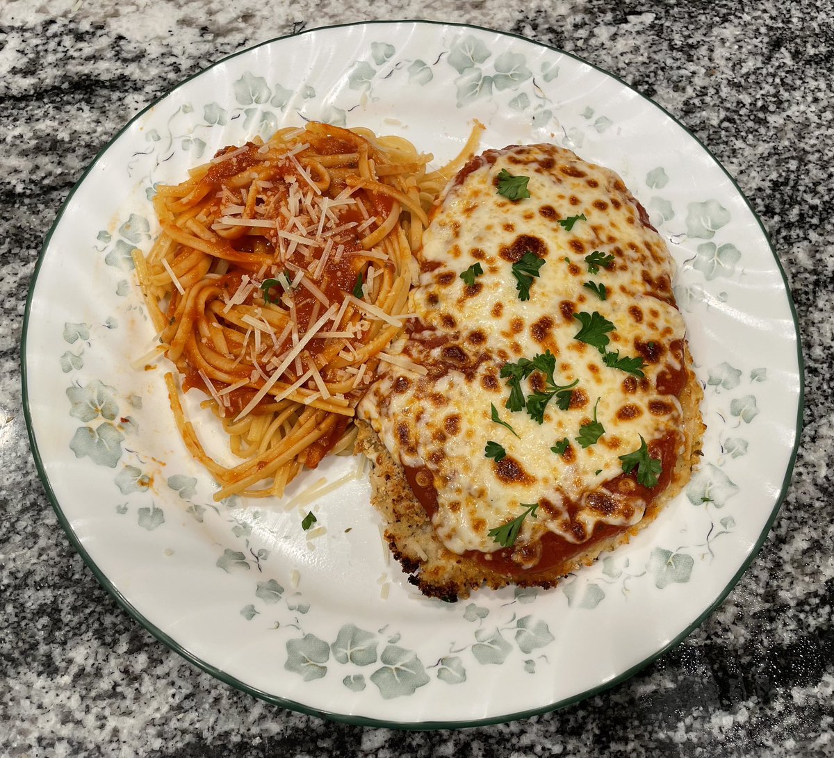 Hi Bucci! @Buccigross - Kate here. Happy mom of a hockey-loving family. My husband loves my scratch-made chicken parm. Buttermilk marinade and sauce from San Marzano tomatoes are key. You’re welcome at our table anytime ❤️