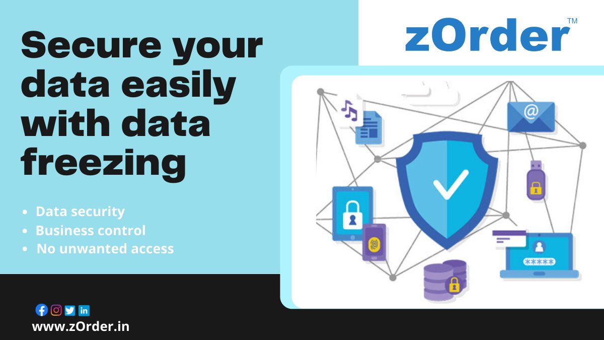 zordertech's tweet photo. Secure your data easily with data freezing.
Control business as you want, no unwanted employees can access your organization's data. Complete data security for the business.
https://t.co/fDV6gYWy1x
#zOrder #zOrderERP #BusinessControl #BusinessAccess #DataSecurity #DataFreezing https://t.co/H8ZX1gzYs3