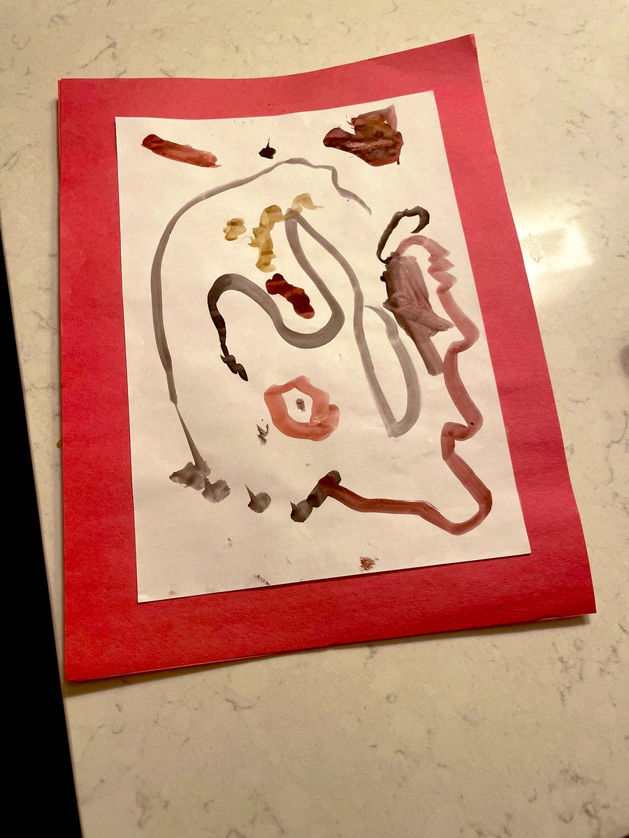 DeniroFarrar's tweet photo. My three yr old painted this. I’ve seen art like this sell for millions. The bidding for this masterpiece will start at 1.5 billion 🤝 https://t.co/Q1teGhH6sz