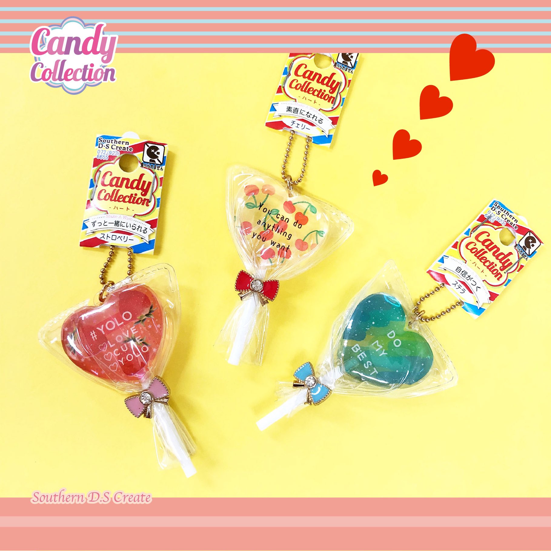 Southern News キャンディーコレクション ハート編 ハート型のキャンディーを6種集めました ホンモノのキャンディー にそっくりだけど アクリル素材のため食べられません サザン サザンディエスクリエイト キャンディー 本物