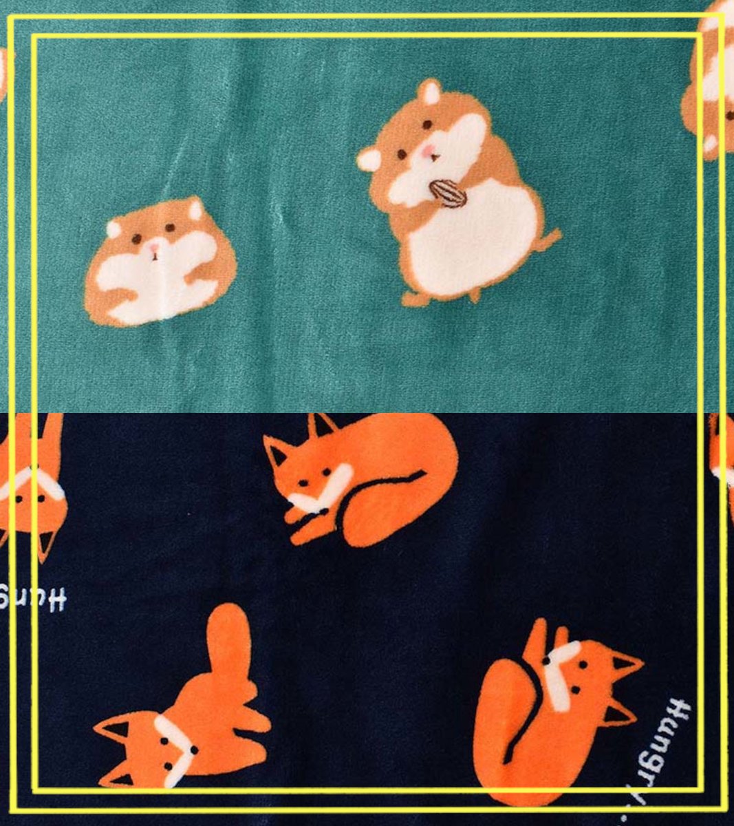 キュートなアニマルデザインのブランケット🦊🐹 ふわふわで柔らかな