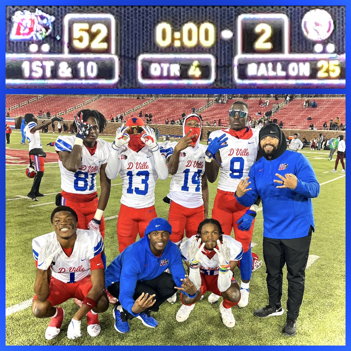 LC_Cisneroz's tweet photo. Man what a night! The wideouts balled out and continue to get better. We as a team cashed out on our deposits this week. Enjoy this win guys and tomorrow let’s set our sights on Spring. #Round3 #Wideouts #Dawgs #ToDaPartments https://t.co/dRkBcLBQ2i