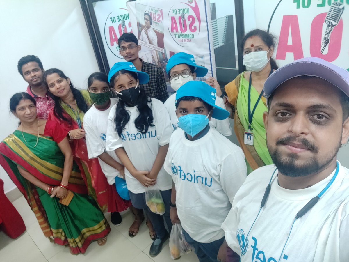 honeywriter's tweet photo. Celebrating World Children's Day 20th November @radio_soa with students and Ms Monika Nelson, Unicef. We care for the safety and good health of Children.#soacommunityradio #UNICEF #crao #radiobulbul #surabhi #radionamaskar https://t.co/6RznEwb283