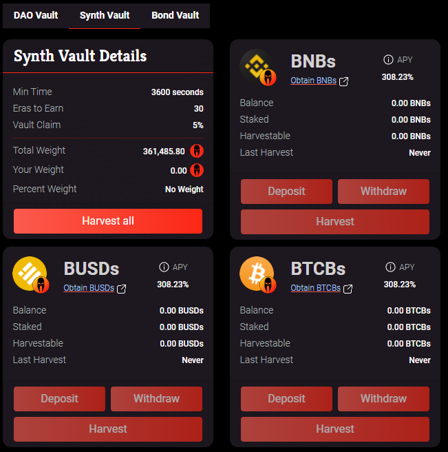SpartanProtocol's tweet image. Spartan Protocol's first three DAO-elected synthetic yield-bearing tokens have now achieved a total value of over $100K USD. 

Total synthetic supply continues to increase in a controlled manner, as designed. 

#DeFi #synthetics powered by @BinanceChain.
 
$SPARTA
