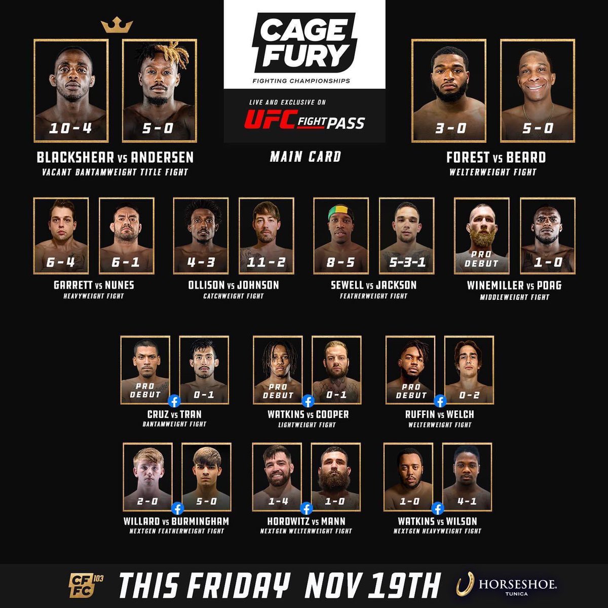 action_returns's tweet photo. #CFFC 103: Blackshear Vs. Anderson. #TheActionReturns #TheActionReturnsPodcast #TheHorrorReturns #TheHorrorReturnsPodcast #THRPodcastNetwork #Action #ActionMovies #ActionFilms #ActionTV #ActionTVSeries #ActionMoviePodcast #CageFuryFightingChampionships #CFFC103 #UFCFightPass #MMA https://t.co/wYSgEyhc8p