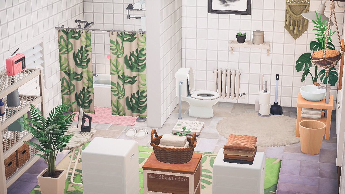 beawiitch's tweet photo. i’m in love with my animal crossing bathroom https://t.co/pjAAZb7d4U