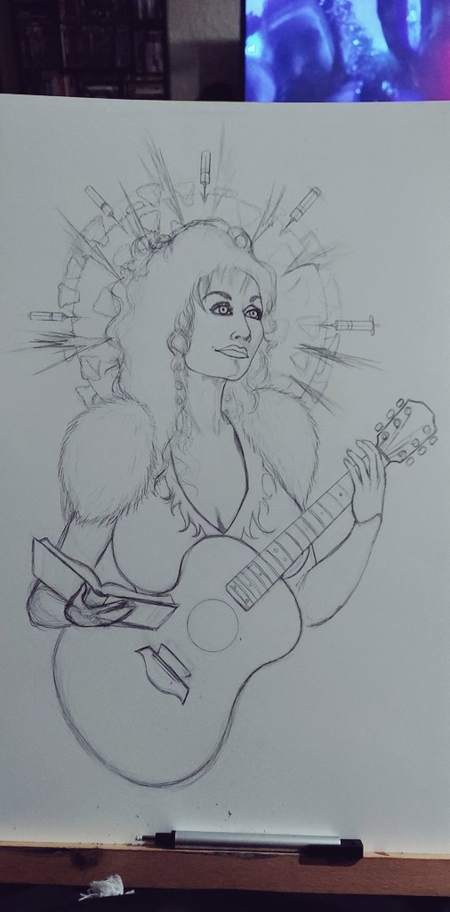 FullFaceSmile's tweet photo. Working on a commission for a dear friend, I give you
The amazing
@DollyParton
It will be a watercolor painting. 
If you have any questions about the meanings in the piece just ask.
LoveAll
#dollyparton #analogartbyadam #traditionalart #dolly #music #WIP #ArtistOnTwitter #artist https://t.co/pV2gAXMS8c