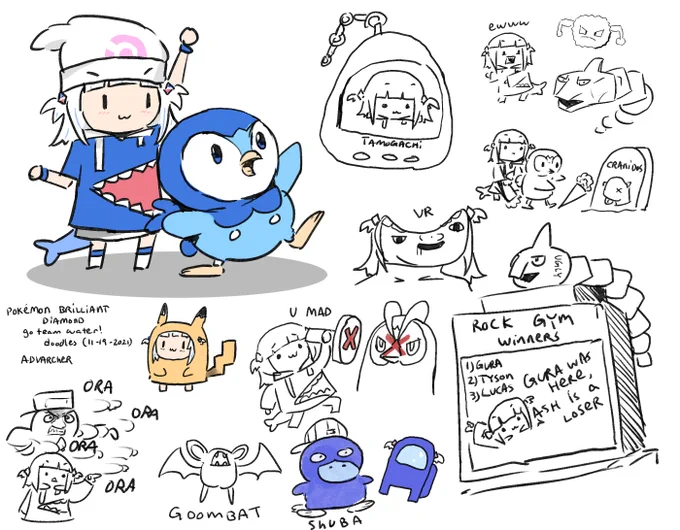 Pokemon stream doodles tonight!

#gawrt 