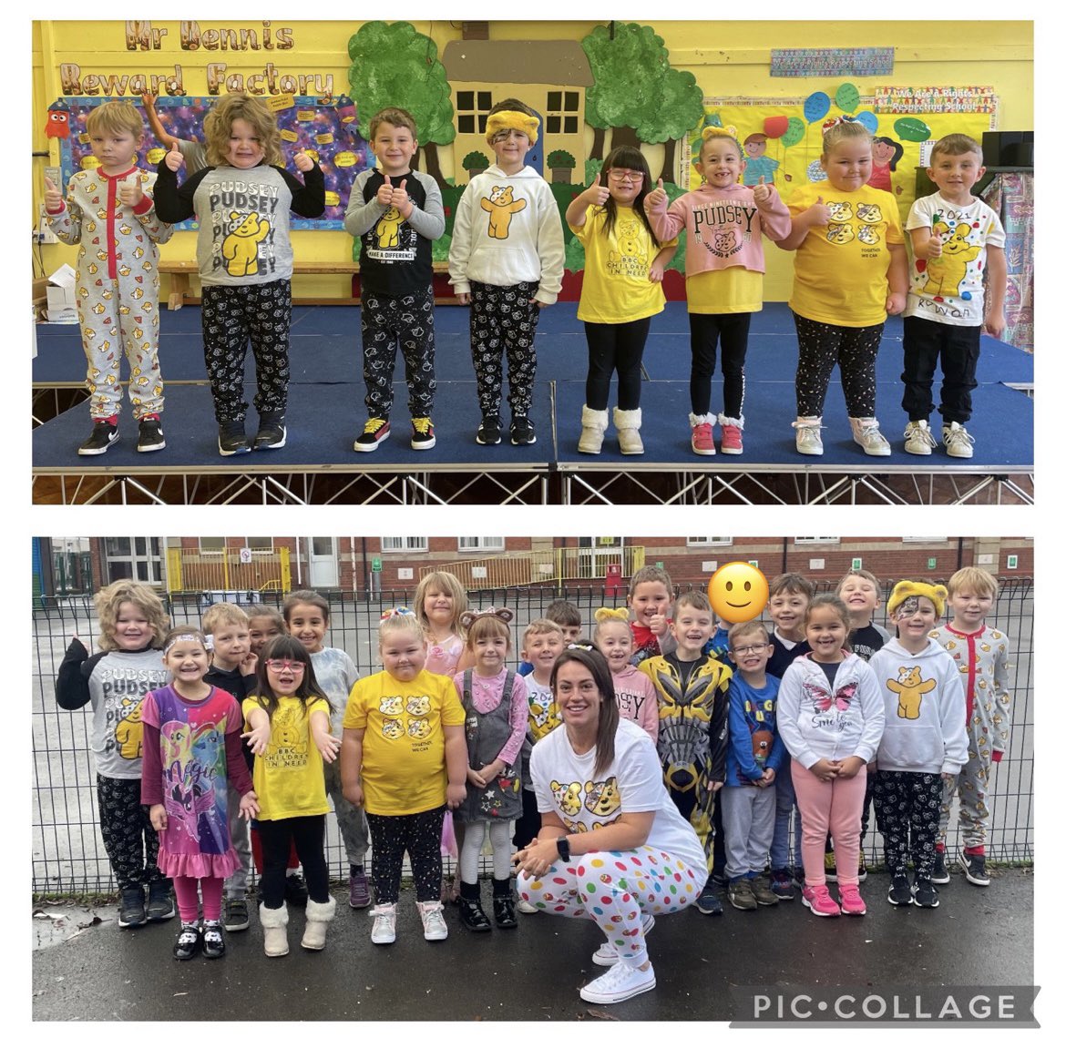 Sandfields_Pri's tweet photo. Toucans had lots of fun for Children in Need. They took part in a number of different activities, including a Joe Wicks ‘questions’ workout @thebodycoach, team building games and a large jigsaw painting of Pudsey. #SFPTOUCANS #SFPHUM #SFPEARTS #childreninneed2021 @BBCCiN https://t.co/mN6HDSUhvF