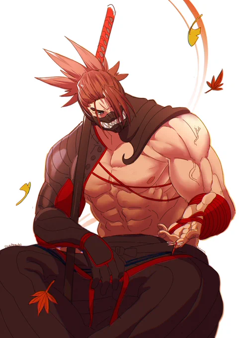 fgo  田中新兵衛サン着彩しました。すみませんピョロ毛忘れてたのであげ直しました。 