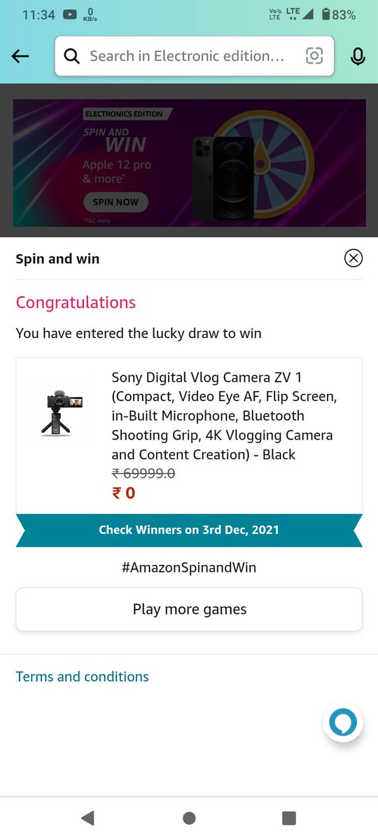 JaydeepNakar's tweet photo. #AmazonSpinandWin https://t.co/uH7vHvAN7H