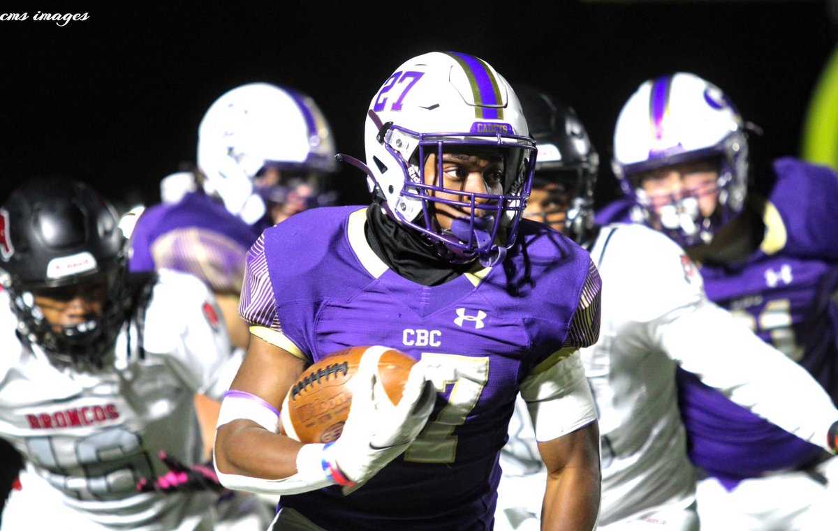 ChrisSchmitz168's tweet photo. In the MSHSAA Class 6 semi-final 🏈 game the Cadets break the Broncos from Lee’s Summit North. Final 28-21. CBC punches its ticket 🎟 to Columbia. @CBCFootball @cbccadets @CBCHighSchool #BeABrick🧱 #Class6 #FridayNightLights #notdoneyet #playtotheend #cmsimages https://t.co/xfBk3Jm31S