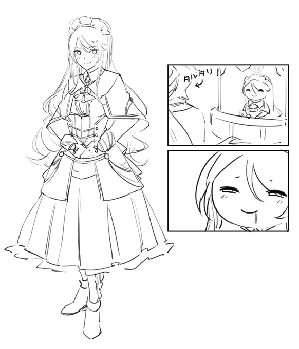 #郡道新衣装
my take of gundou sensei's new outfit
rather than a maid outfit maybe like an adventurer guild person 
仕事あるから色塗りできなくてすみません 