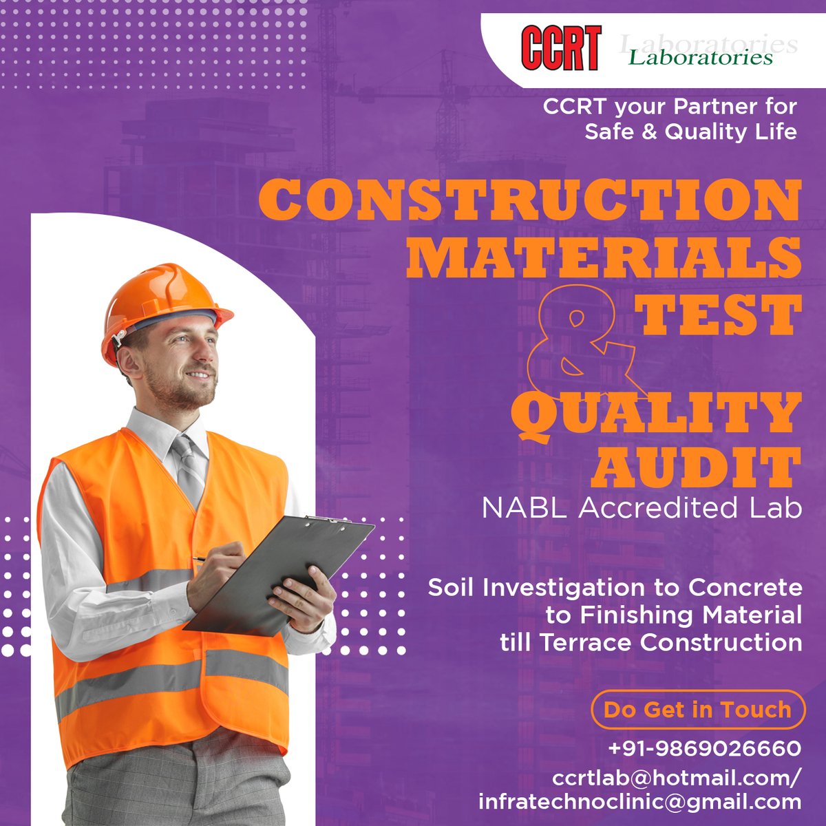 CCRT__Lab's tweet photo. Construction Materials Test & Quality Audit -
NABL Accredited Lab
Soil Investigation to Concrete to Finishing Material till Terrace Construction
#ccrtlab #rkinfra #construction #constructionmaterial #testing #constructionmaterialtesting #cube #steel #mixdesign #cement #concrete https://t.co/G1gwyy6piw