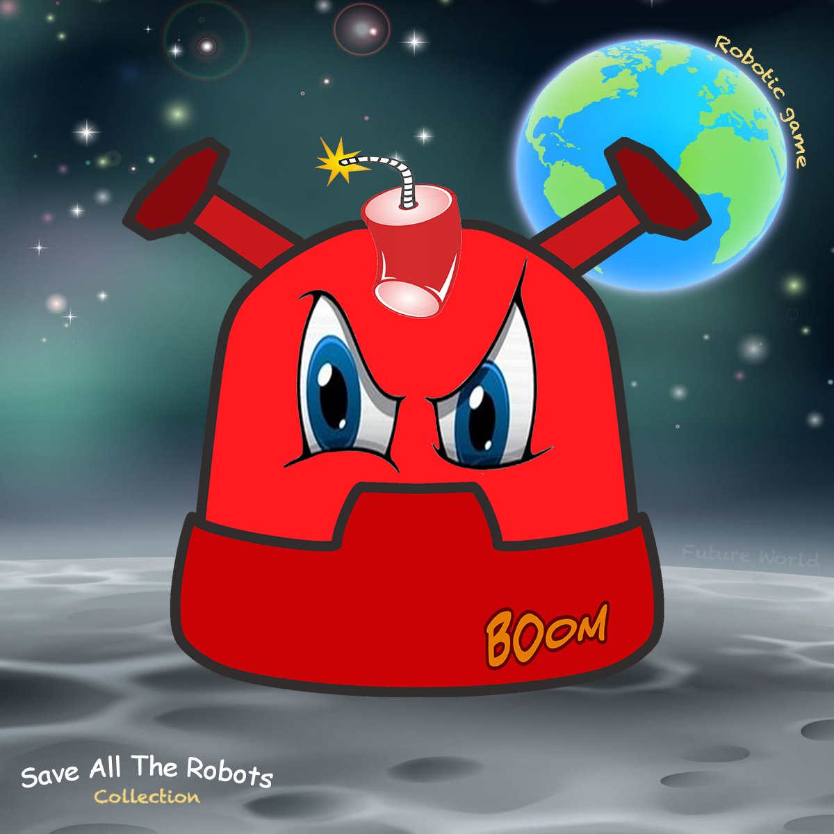 savealtherobots's tweet photo. The Boom Robot has, well, an explosive character! He has a fair ton of dynamite on his head, which should be enough to practice social distancing and stay away from him! In fact, if other robots come too close, they will experience fireworks from way too near to enjoy the view… https://t.co/AFt6Lj5FOD