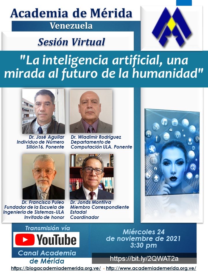 TepuyRDGroup's tweet photo. Cordialmente invitados:
“La inteligencia artificial, una mirada al futuro de la humanidad”
Miércoles 24 de Noviembre de 2021 https://t.co/lxb6x1EI6A