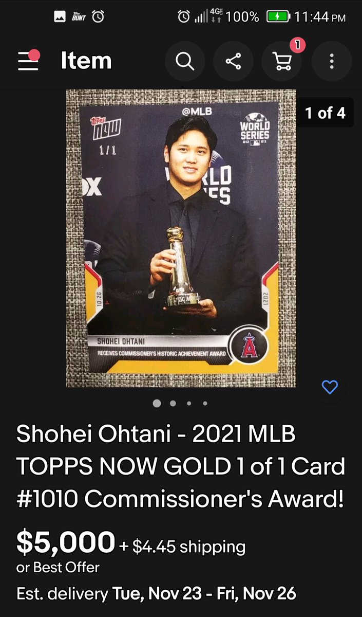 MichaelBenneig's tweet photo. FOR SALE: 2021 Topps Now Gold Parallel 1/1 Shohei Ohtani SGC 10....$8999                    
 I've added other cards. Not mine. Pricing idea @HobbyConnector @sgcgrading @shoheisaveus @OhtaniStats @shoheiarchive @MLB @MLBStats @MLBNetwork @Angels @Topps @Topps_UK @ https://t.co/i9W5sS4tqt