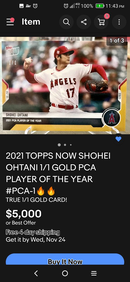 MichaelBenneig's tweet photo. FOR SALE: 2021 Topps Now Gold Parallel 1/1 Shohei Ohtani SGC 10....$8999                    
 I've added other cards. Not mine. Pricing idea @HobbyConnector @sgcgrading @shoheisaveus @OhtaniStats @shoheiarchive @MLB @MLBStats @MLBNetwork @Angels @Topps @Topps_UK @ https://t.co/i9W5sS4tqt