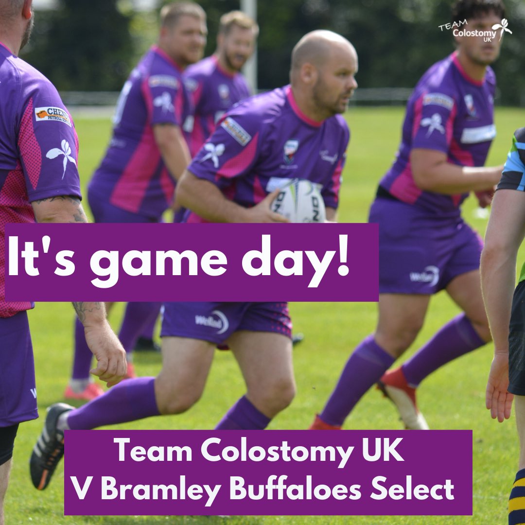 TeamColostomyUK's tweet photo. It’s game day, hurray!! 🙌🙌🙌 It’s the Purps 💜V the Buffaloes 🦬 in the @CheneyPayroll challenge. Come along and cheer on both teams in what will be a great day of charity #RugbyLeague at @StanningleyRL raising funds for Colostomy UK. Kick off is at 14:30. See you then! 🏉 https://t.co/X3uxzT1oyP