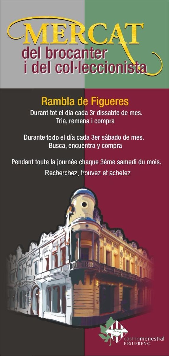 CulturaFigueres's tweet photo. MERCAT DEL BROCANTER I DEL COL·LECCIONISTA - Torna després de molts mesos de restriccions per la pandèmia.
📆 dissabte 20 de novembre
📍 Rambla de #Figueres
#segells #llibres #discos #monedes #antiguitats #postals #joguines https://t.co/W7lMvygTlq