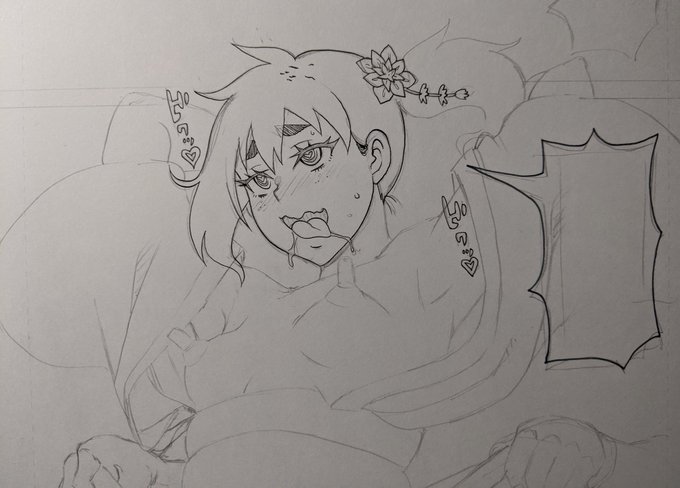 ペン入れ作業もラストスパート、何とか今夜中に終わらせたい😅 