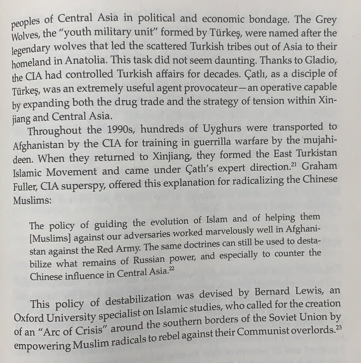 I’m gonna let Paul L Williams tell you the story.  From his book Operation Gladio

You can find the post right after I first read this and got Uyghur-pilled and it’s all been downhill since