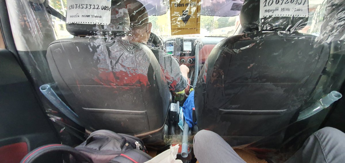 adamarcher's tweet photo. My taxi driver built his own a ventilation system. Each tube connects to the car vents. Awesome! https://t.co/gY0VDJUx3z