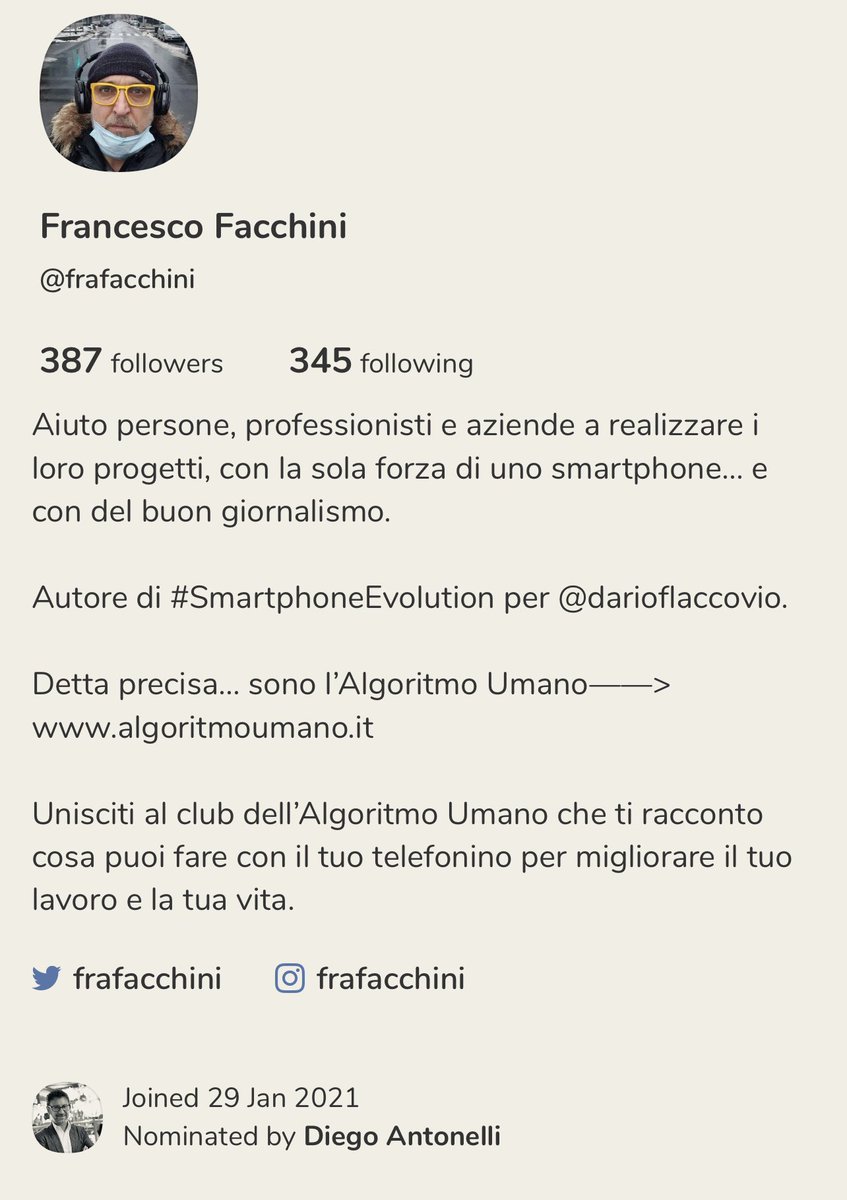 frafacchini's tweet photo. Una sfida interessante. Tornare su @Clubhouse per creare valore da condividere, proprio quando se ne sono andati tutti. #socialaudio Le stanze dell’@algoritmoumano verranno create li e anche su Twitter. #format #audio #podcast #smartphoneevolution https://t.co/yrVxbUq6i5