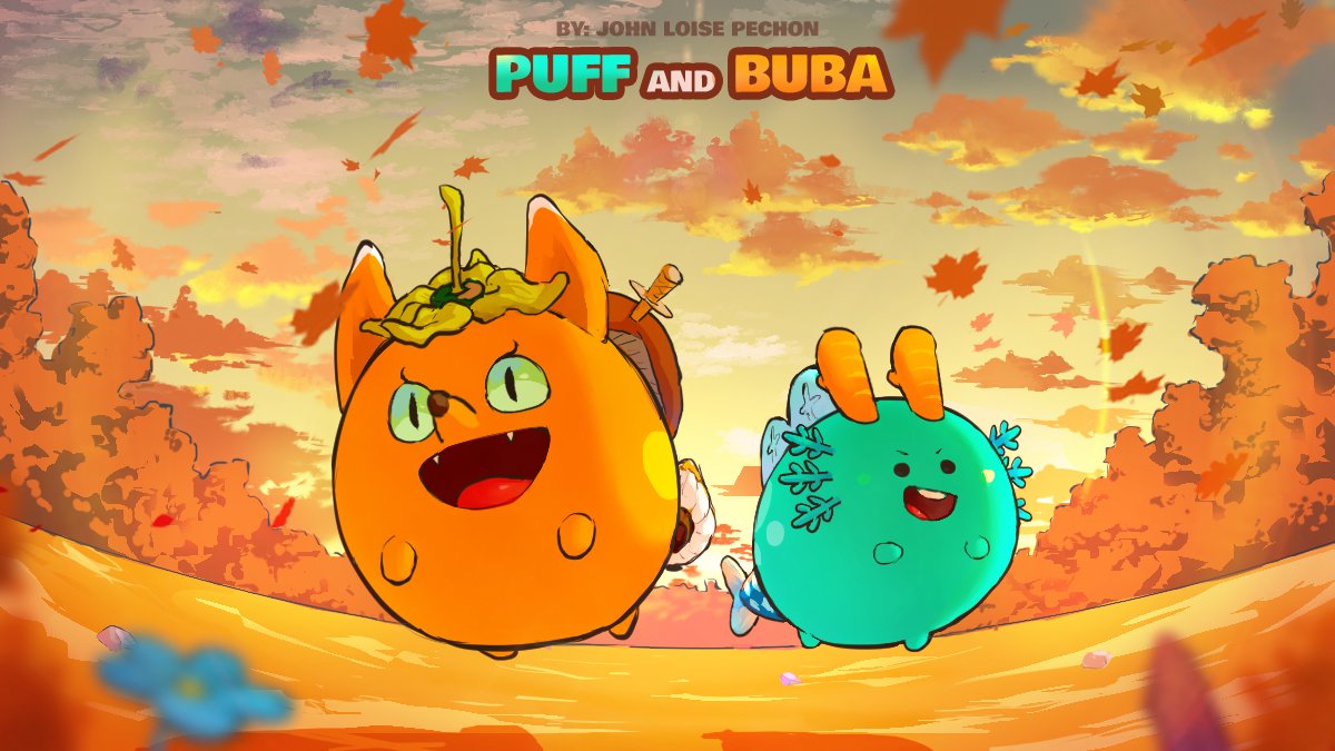 John Loise Pechon Wen V2 Puff And Buba Armed With Sword Curiousity And Courage Our 2 Axies Are Now Ready To Explore Lunacia What Challenges Awaits Them