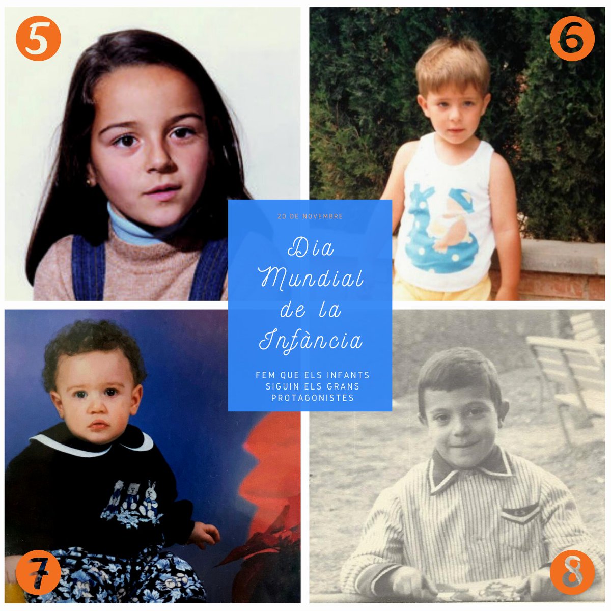 Democrates_and's tweet photo. 💙20 de novembre, Dia Mundial de la Infància💙

🧒👩Fem que els nens i les nenes siguin els grans protagonistes

👨‍🦱👩‍🦰➡️👶👧 Per homenatjar-los, l'Executiva de #Demòcrates tornem a ser infants per un dia

🤔Endevineu qui és cadascú?

😜Al vespre penjarem les respostes!

#GoBlue https://t.co/zvuS8D4UBa