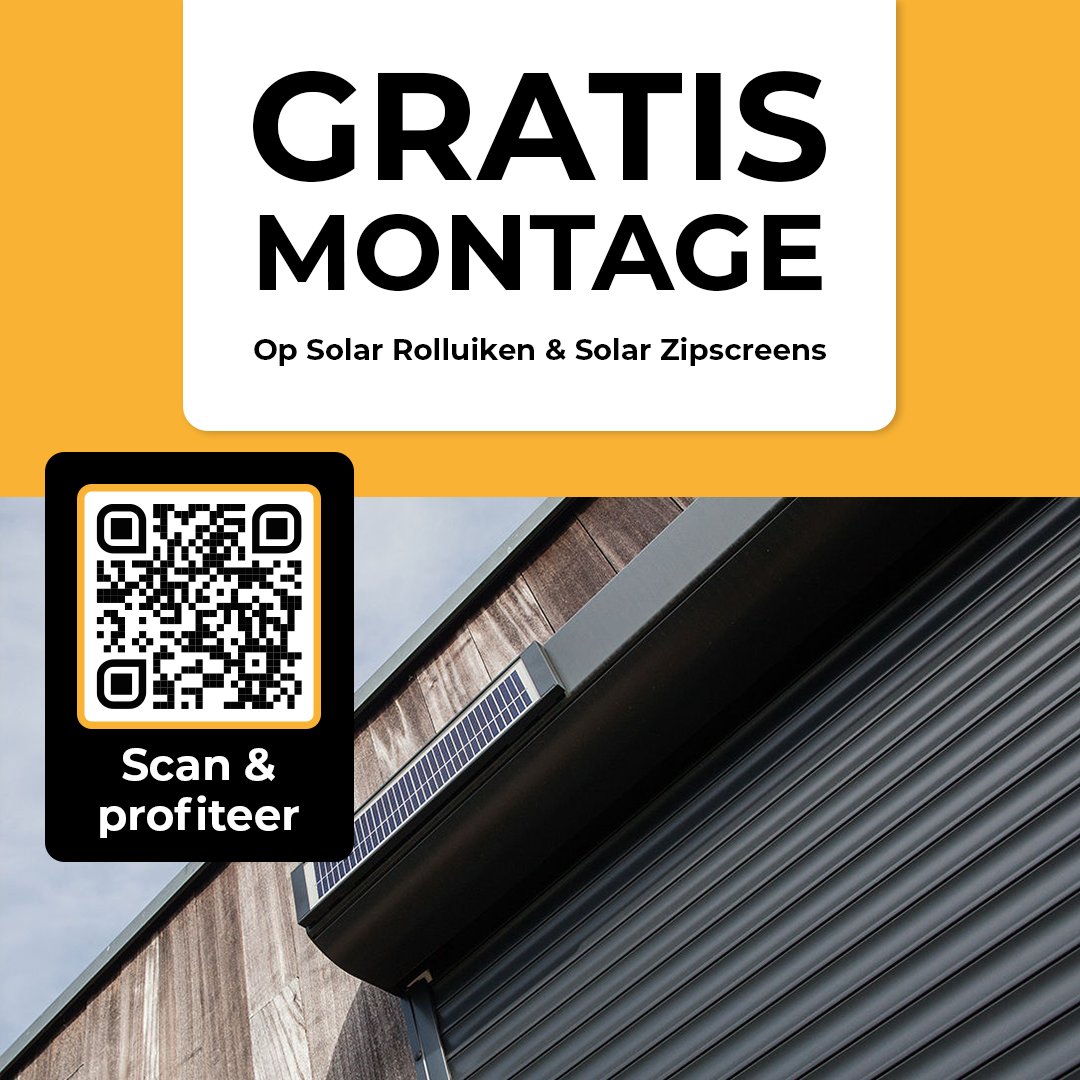 📢GRATIS MONTAGE📢

Mis het niet! Scan deze QR-code voor 30 november en ontvang gratis montage op Solar Rolluiken en Solar Zipscreens! U heeft maar liefst 7 jaar garantie op de motor, accu én solarpanelen. 

Zien wij u snel?
