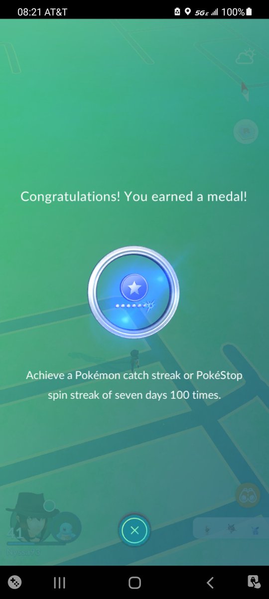 SierrasTweets's tweet photo. It's been slow in #PokemonGO for me lately. Still, earned the streak medal for catching a Pokémon every day (forget the other criteria in a rural area). &amp; on a side note, Melmetal has been stuck in a gym for 34 days (that's frequent in a rural area). https://t.co/PzSqzFFXlE