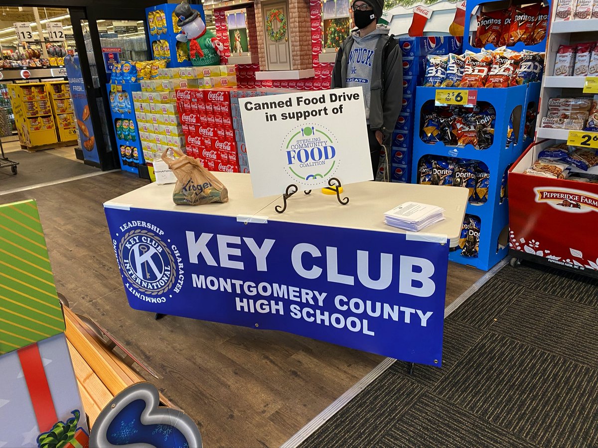 Montgomery County High School Key Club. Students doing a canned food drive today at Kroger in support of the Sterling Community Food Coalition. Support our kids and our community! <a href="/MCSisBest/">MoCoSchools</a> <a href="/MoCoHSAthletics/">Montgomery County</a> <a href="/MCHSIndians/">Montgomery County High School</a>