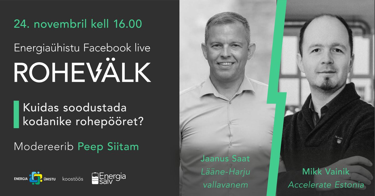 MartHelmja's tweet photo. Järgmine #Rohevälk on tulemas ja räägime, kuidas kohalikul ja riiklikul tasemel aidata inimestel endal rohepööret ellu viia. Tule kuula: https://t.co/fXJN6dpwwX https://t.co/DayRDnfDmb