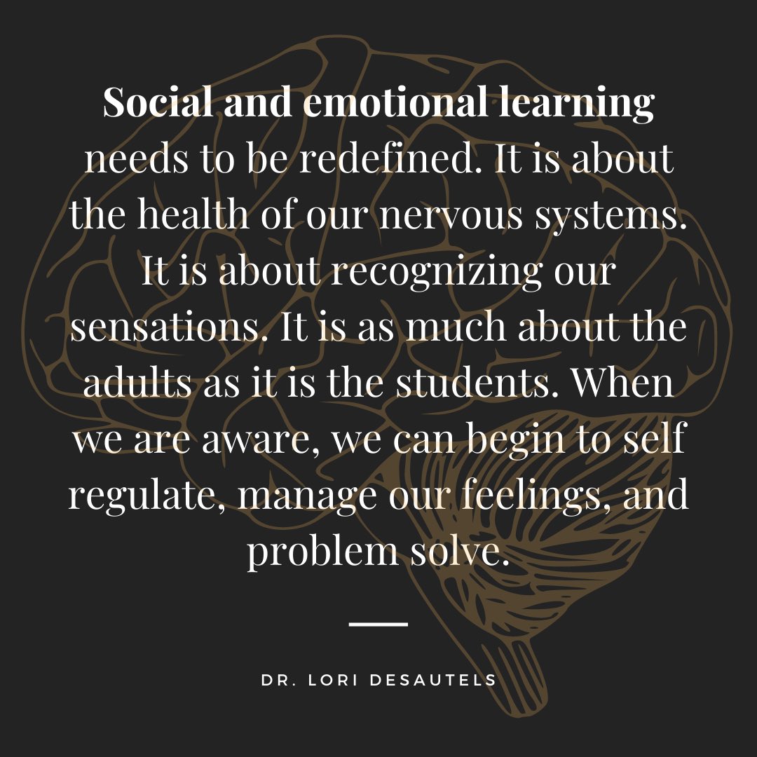 desautels_phd's tweet photo. Let’s redefine social and emotional learning🤍 #nervoussystem #sensation #education #students #brain #regulate #problemsolve https://t.co/oMiqNFkuNZ