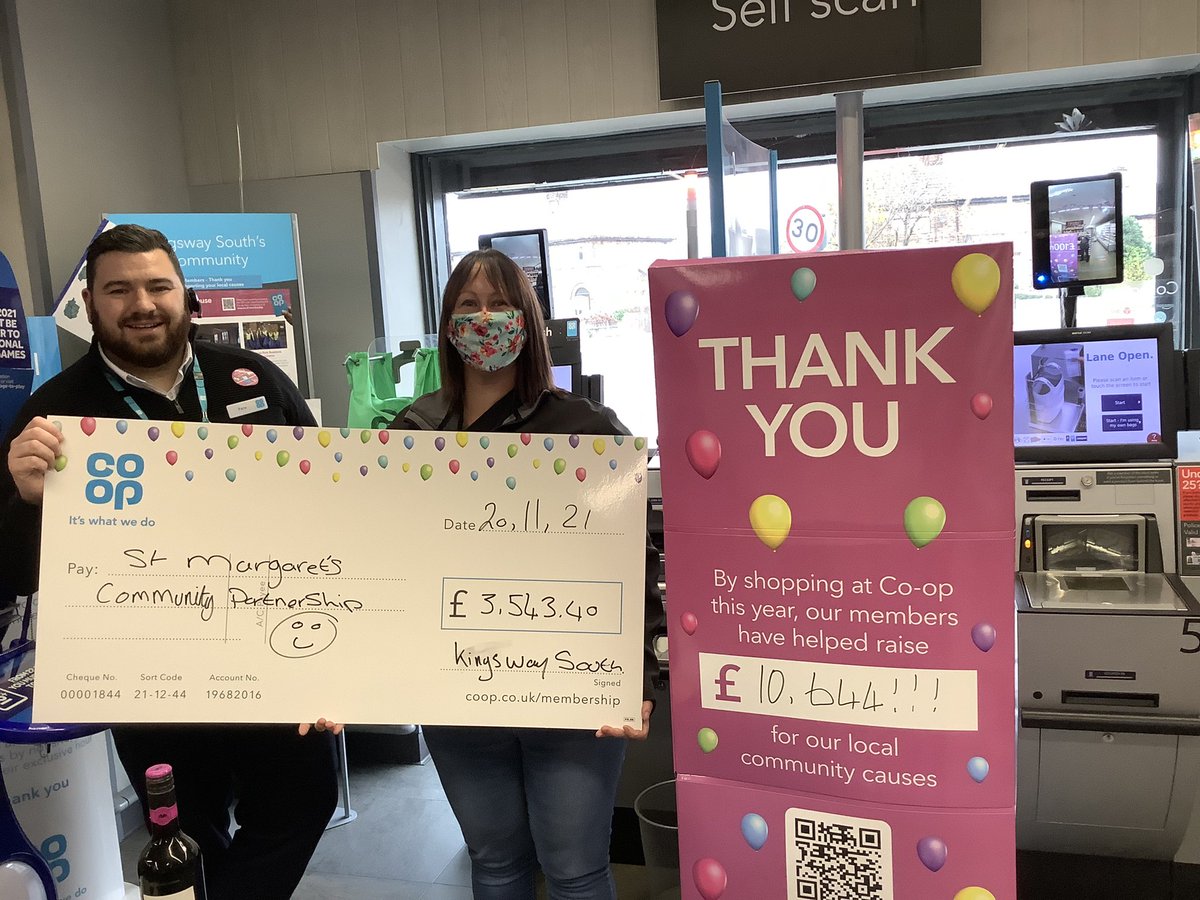 Celebrate!! <a href="/StMargarets2015/">StMargaret's Latchford's Community Hub</a> had a free raffle today <a href="/Kingsway/">Kingsway Real Estate</a> South Coop to thank Coop members for raising over £3,000 for their wonderful charity. Thanks to our members over £100 million raised for local causes. Not a member of Coop? Why not? Join today!#ItsWhatWeDo #community