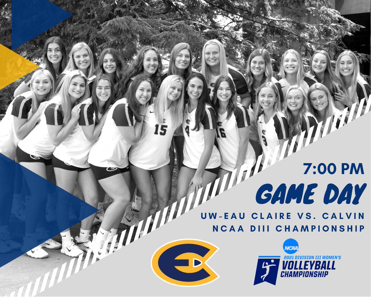 UWECVolleyball's tweet photo. GAME DAY!!! Blugolds will face Calvin at 7 pm in the NCAA DIVISION III NATIONAL CHAMPIONSHIP match in St. Louis! (Still time to road trip or catch a flight!) See you there or follow online at https://t.co/vk3sXDPg9S! 💙💛🧩 https://t.co/JyrmYCXGYh