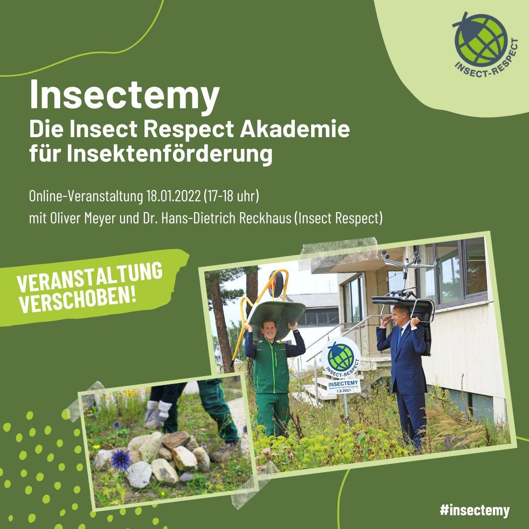 InsectRespect's tweet photo. Unsere nächste online-#Veranstaltung findet am 18.01. statt (nicht am 24.11.). Die Anmeldung ist ab jetzt möglich: https://t.co/oELoRZ4pEx
Thema: #Insectemy – Die Insect Respect Akademie für Insektenförderung
#Veranstaltungstipp #Landschaftsbau #GartenLandschaftsBau https://t.co/gh6UuWx2FZ