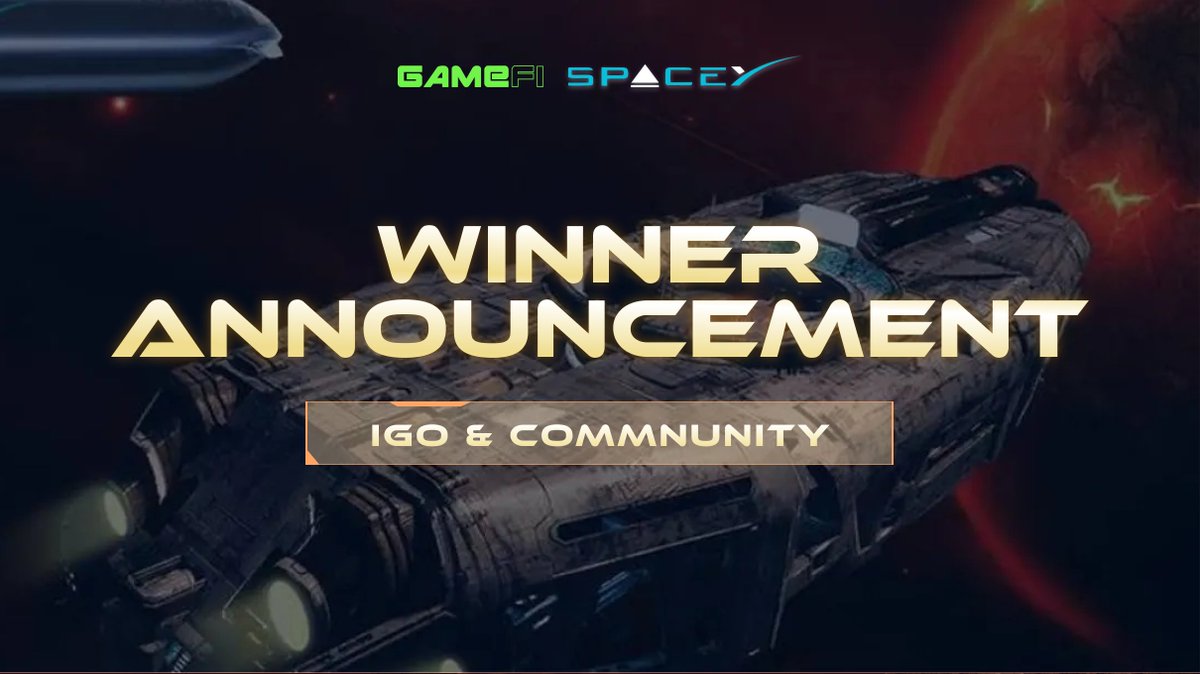 GameFi_Official's tweet photo. 🎉Winners of @spacey2025 $SPAY IDO are revealed!

Check out the result in winner tabs and collect wallet to see your allocation 👇👇

❇️IGO pool: https://t.co/hOPYc6qFbh
❇️Community pool: https://t.co/uki3Ptv4HK

#GameFi_IGO $GAFI https://t.co/8HeFjjeQhZ