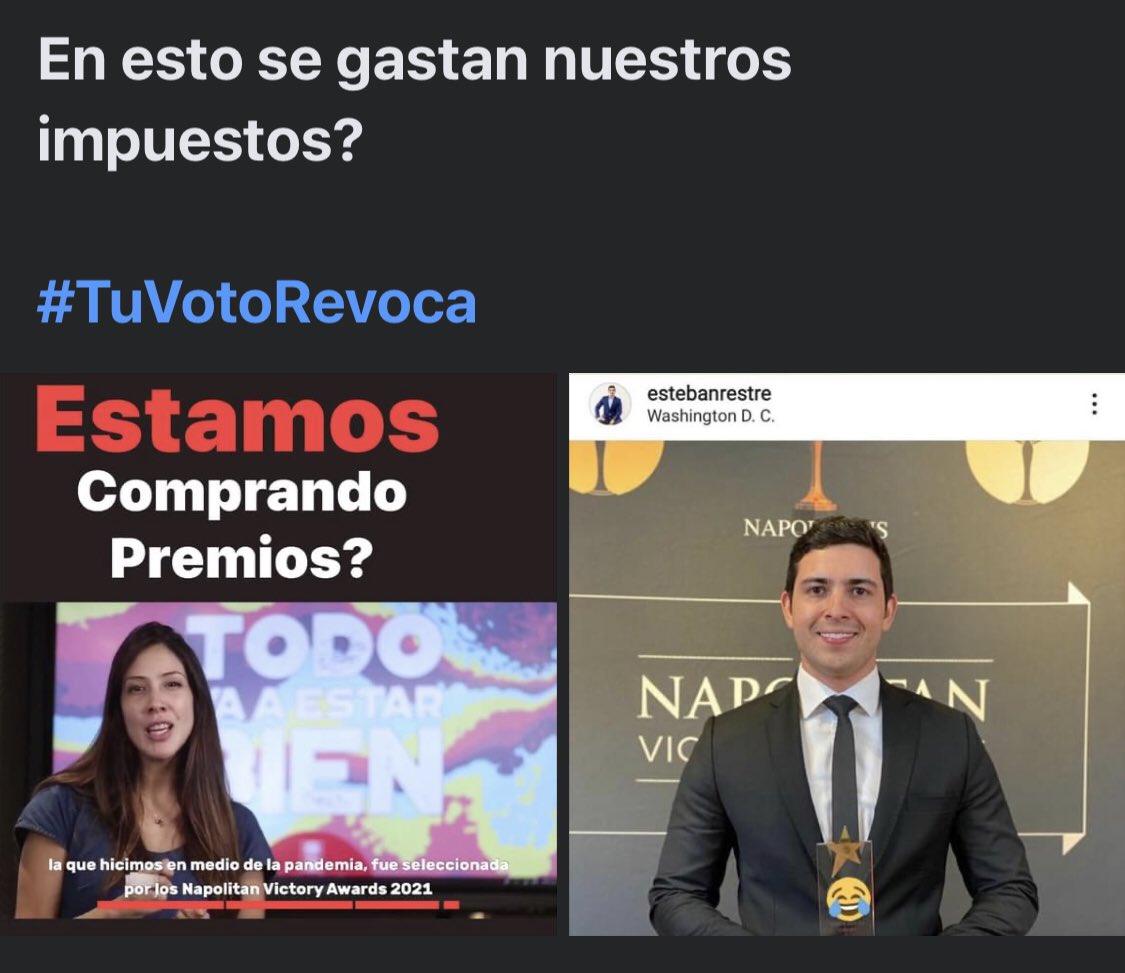 juangiraldomora's tweet photo. #Revocaton
Nunca visto,
Pasamos de ser reconocidos a comprar premios para mostrar resultados!
En esto se gastan nuestros impuestos?
#TuVotoRevoca https://t.co/6R5fMorcdW