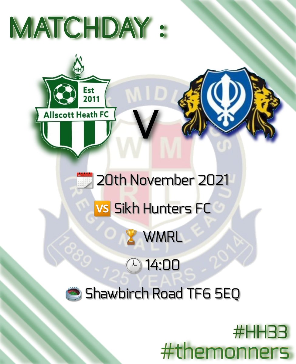 AllscottHeathFC's tweet photo. MATCHDAY:
Its Matchday for The Monners as we face @SHFC1964. Come down to the social and support the lads as we try to get our first win under new manager @ginna_matt
💷 £4 Adults / £2 Conncessions
☕ Refreshments available
#themonners
#hh33
🟢⚪🟢 https://t.co/TVIJ10zsoh