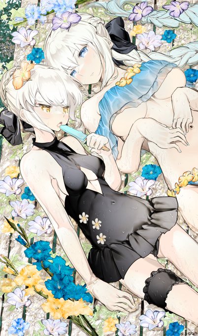 水着ブリテン姉妹 #Fate/GrandOrder #FGO #アルトリア・オルタ #モルガン(Fate) #アルトリア・ペンドラゴン  