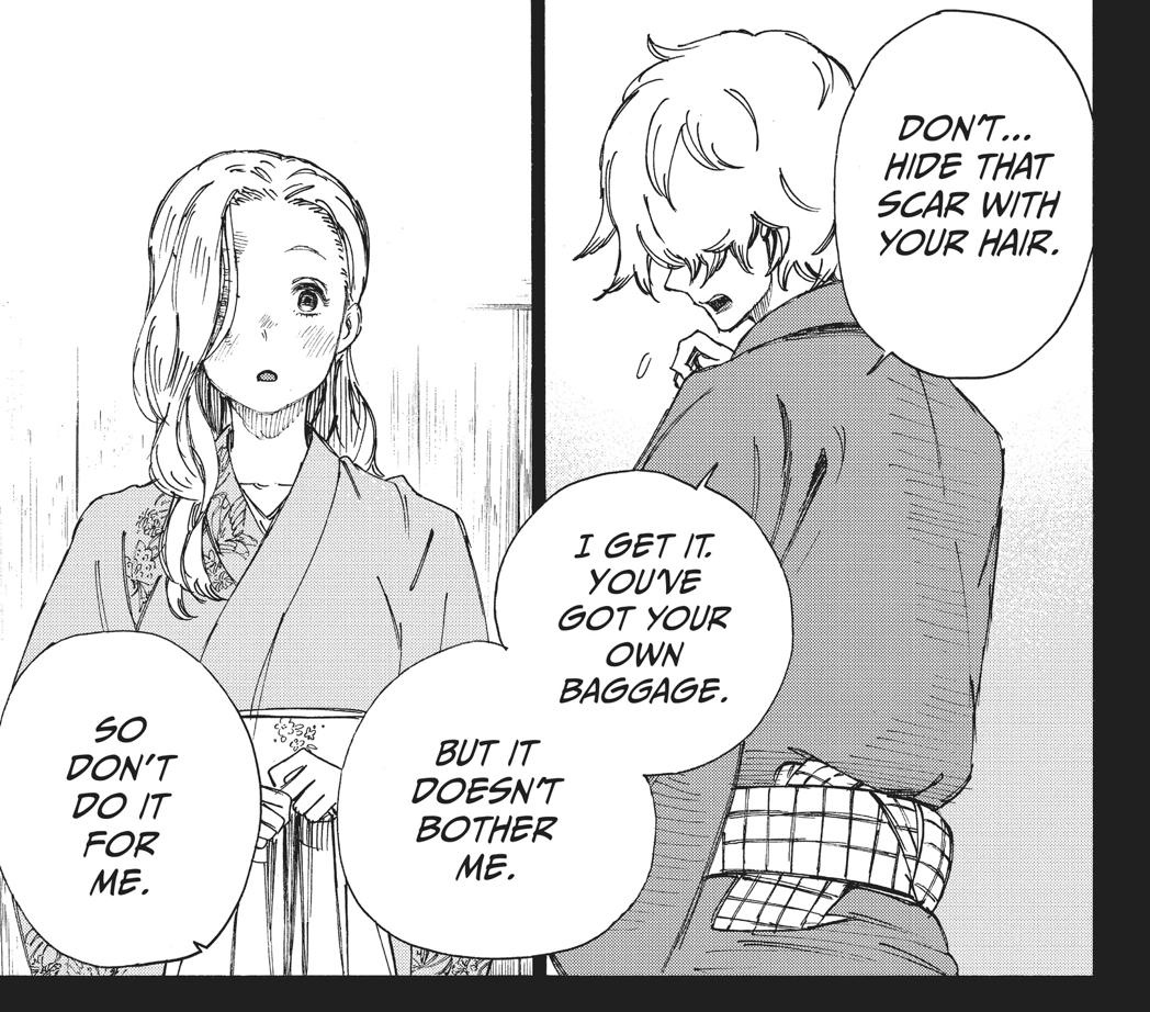 She's not even in the story much but I'm sold on the cute marriage. Wish she had more flashbacks or at least appeared more, don't want her to become an accessory in the long run 😭 