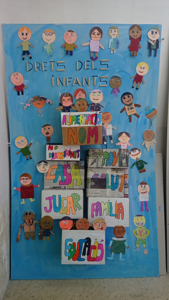 EscolaRamonPont's tweet photo. Propostes artístiques per demanar i defensar els drets de la infància i adolescència, fetes amb materials reciclats i reutilitzables @unicef_cat #ODS #DUDI @trseducacio @SindicaTerrassa @CRPTerrassa https://t.co/RnfJVJ8KIY